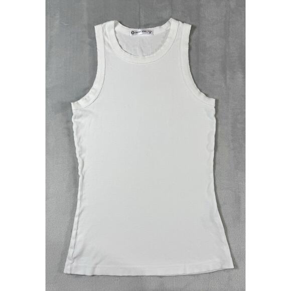 Crown Jewel White Ribbed Cotton Tank Top Women’s M Made in USA - Picture 2 of 10